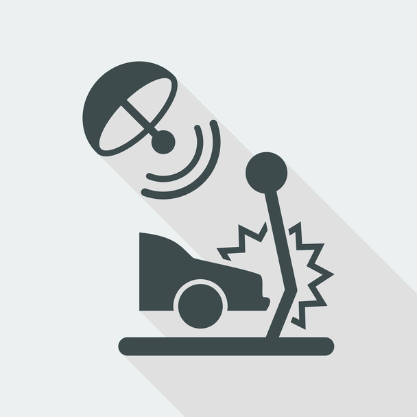 Protección por satélite para accidentes de coche icono
 - Vector, Imagen