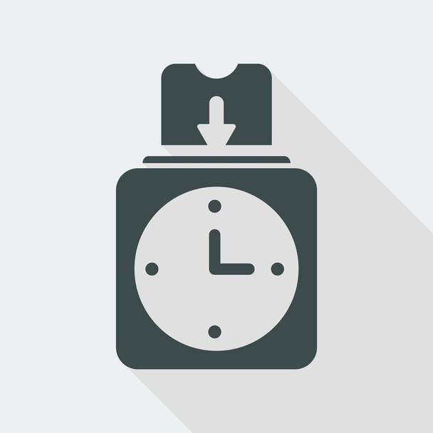 Clock-in card - icona piatta vettoriale
 - Vettoriali, immagini