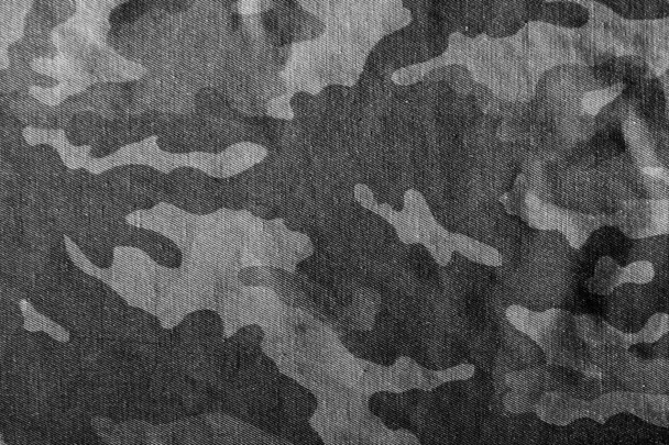 Camouflage uniforme doek patroon in zwart-wit - Foto, afbeelding