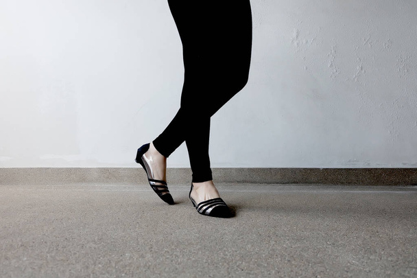 Woman in Black Pants and Black Shoes  - Фото, зображення