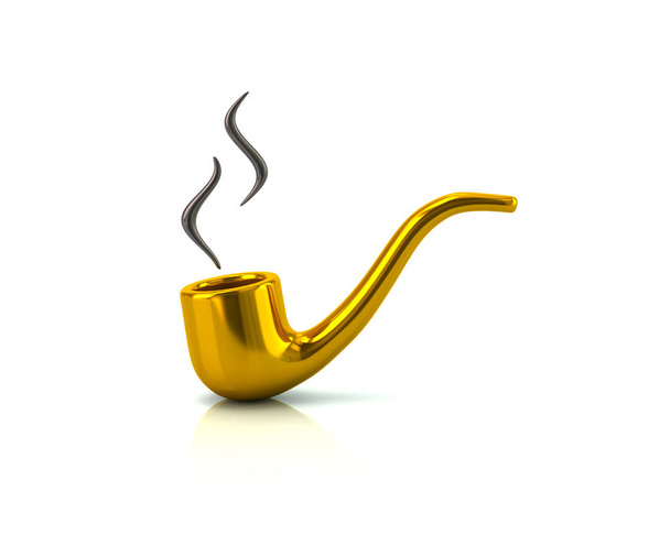 Tobacco golden pipe - Фото, зображення