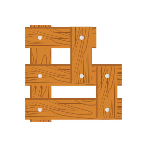 fából készült ábécé B betű - Vektor, kép