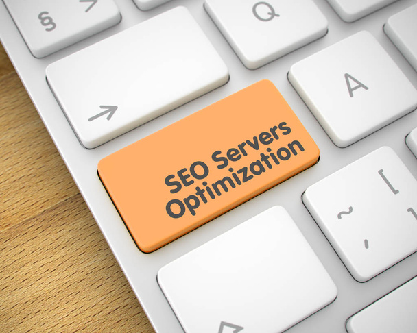 SEO Servers Optimization - Inscription on Orange Keyboard Key. 3 - Foto, imagen