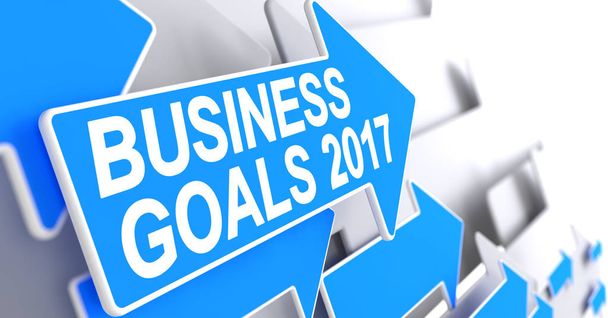 Business Tavoitteet 2017 - Kirjoitus Blue Arrow. 3d
. - Valokuva, kuva