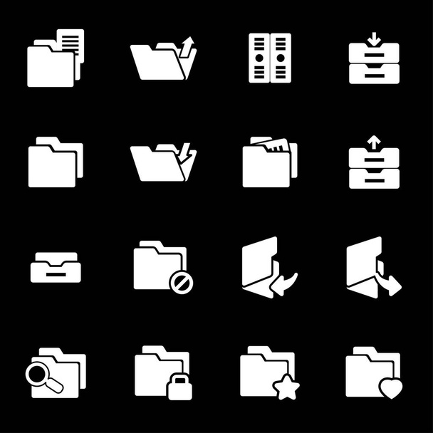 Vector white folder icons set - Διάνυσμα, εικόνα
