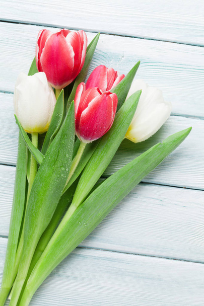 tulipani rossi e bianchi - Foto, immagini