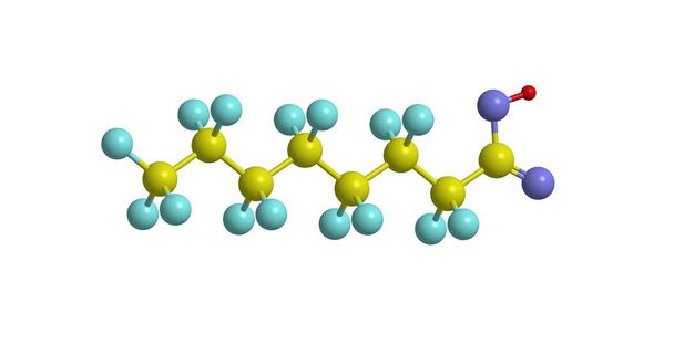 Perfluorooctanoic asit (Pfoa), 3d render moleküler yapısı - Fotoğraf, Görsel