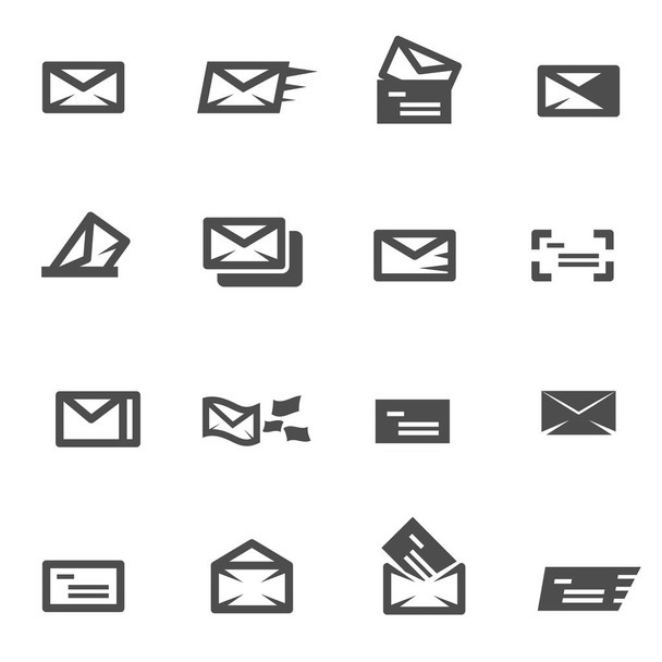 mail email icon set vector - ベクター画像