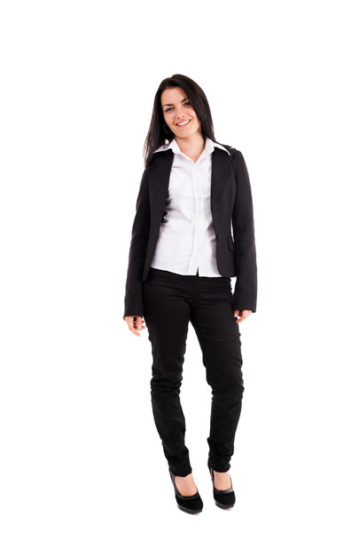 Young businesswoman standing isolated on white background - Φωτογραφία, εικόνα