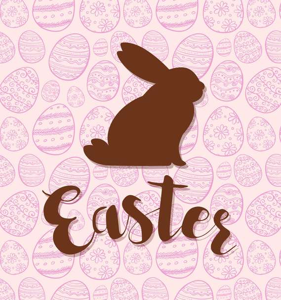 tarjeta de felicitación de Pascua con conejo
 - Vector, Imagen