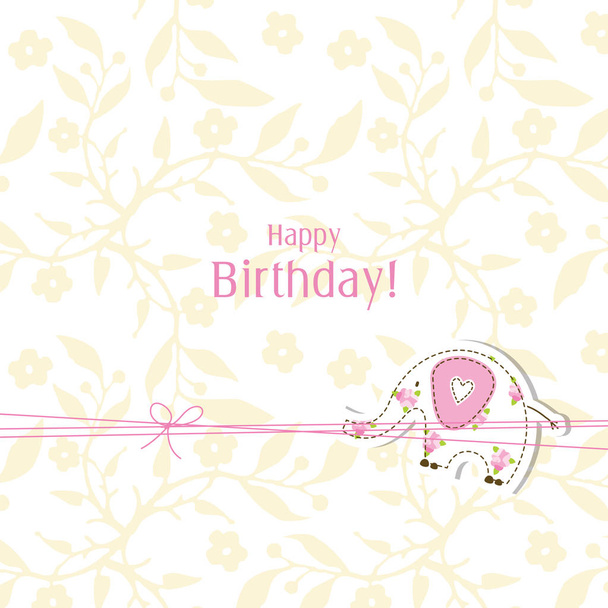 Happy birthday card. Greeting card template. - Vector, Imagen
