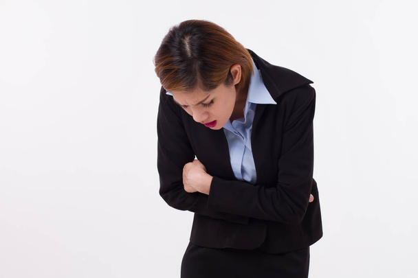 businesswoman suffering from stomachache, acid reflux, gastritis - Фото, изображение