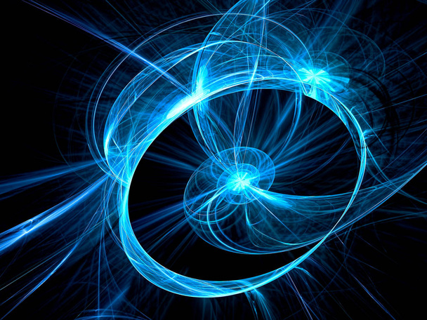 Светящееся колесо - абстрактное цифровое изображение
 - Фото, изображение