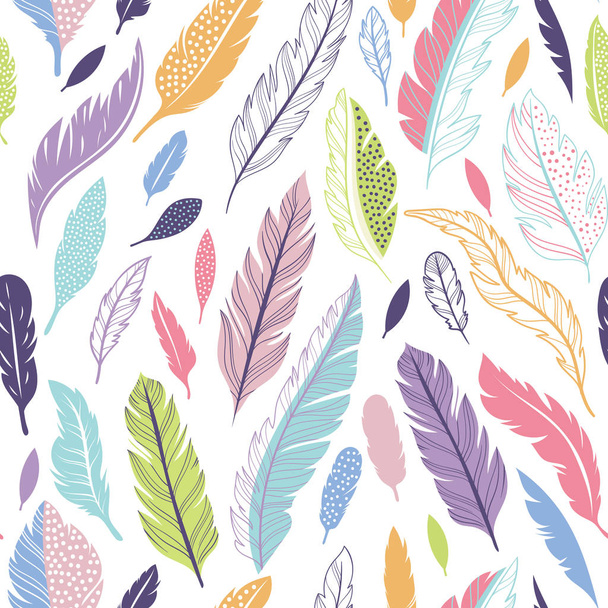 Feathers vector seamless pattern - ベクター画像