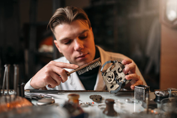 watchmaker with old clock - Photo, Image