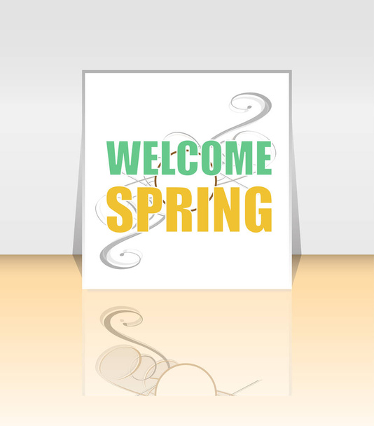 Welcome spring words on holiday card - Photo, Image