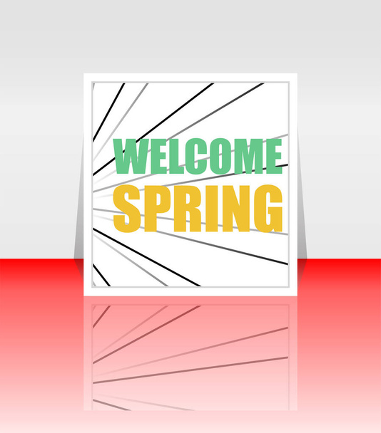Welcome spring words on holiday card - 写真・画像