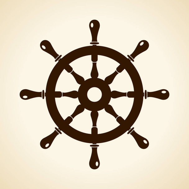 Boat steering wheel icon - Vector, afbeelding