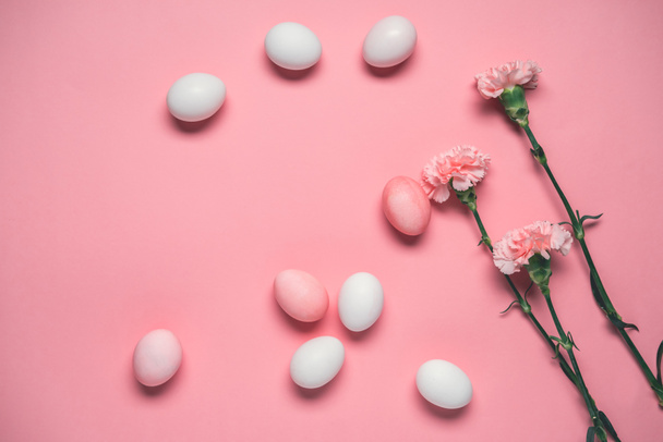 Easter eggs with flowers - 写真・画像