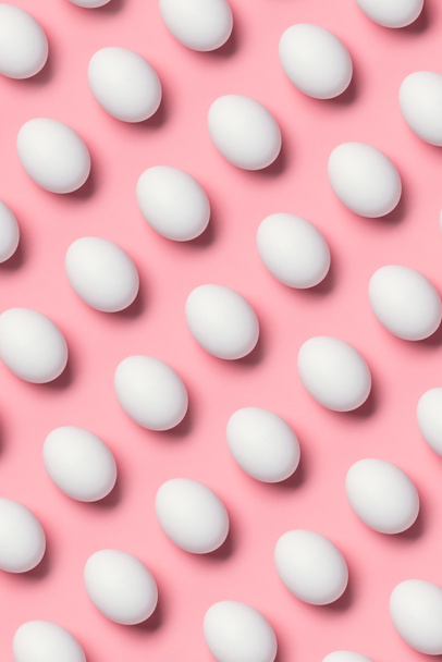 rows of white eggs - Photo, Image