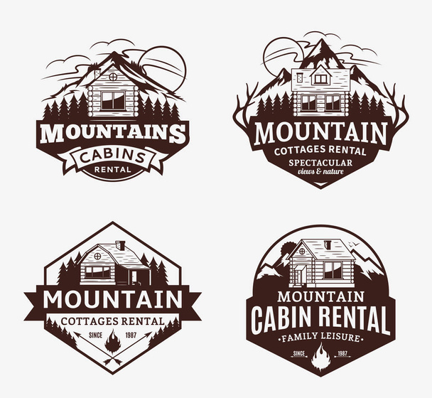 Mountain recreation and cabin rentals logo - Vector, Image