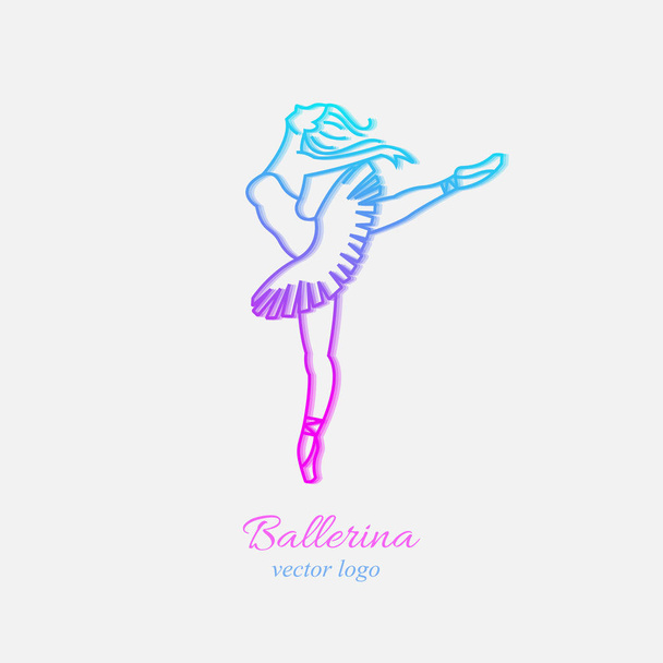 Ballerina in dance emblem - Vector, Image