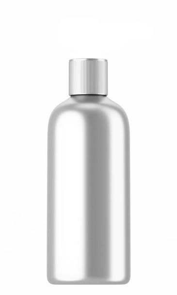 silver plastic cosmetic bottle with lid - Φωτογραφία, εικόνα
