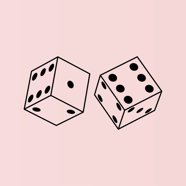 Dices flat icon - Vector, Image