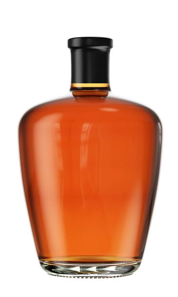 cognac bottle with black top  - 写真・画像