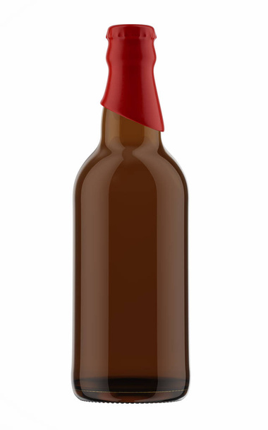 red top on brown bottle of beer - Фото, зображення