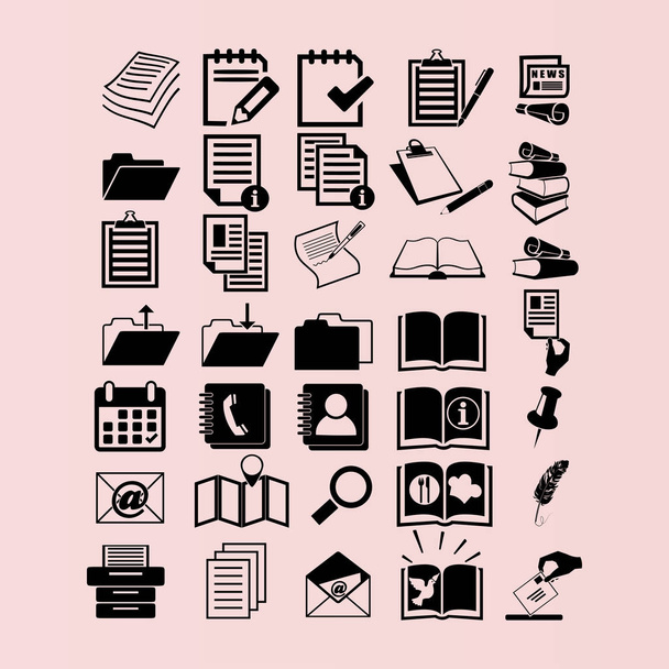 Document icons set - Vector, Image