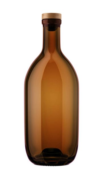 liquor bottle with wooden cork  - 写真・画像
