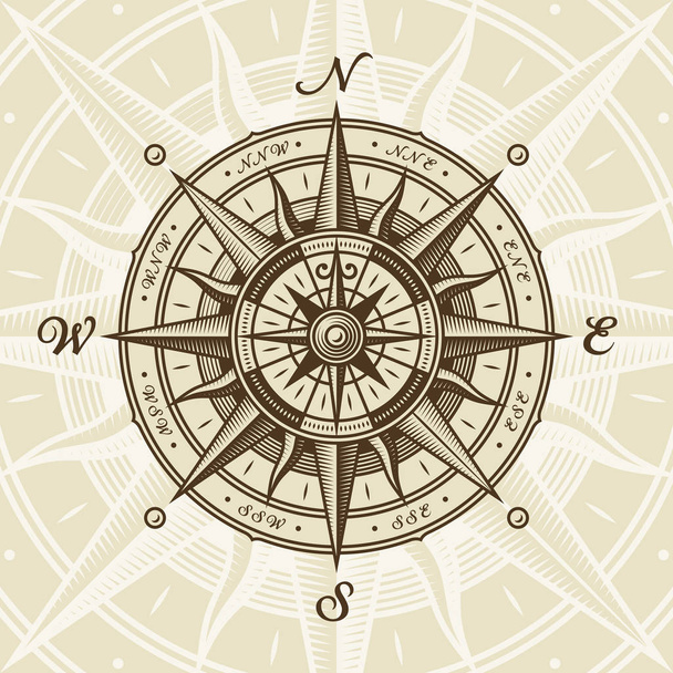 Vintage nautical compass rose - Vector, Image
