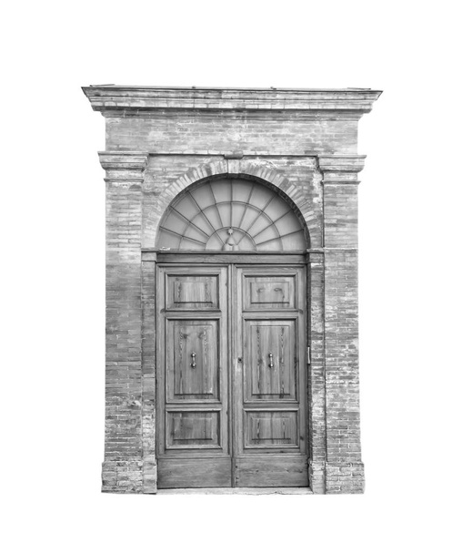  Fa ajtó, elszigetelt fehér background, Vágógörbe. - Fotó, kép