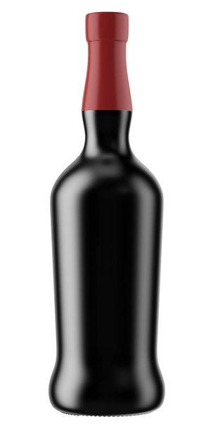 black whiskey bottle with red top - Photo, image