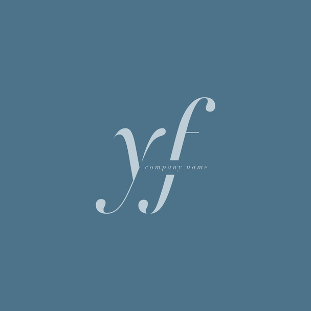 Yf イタリック体共同文字ロゴ  - ベクター画像