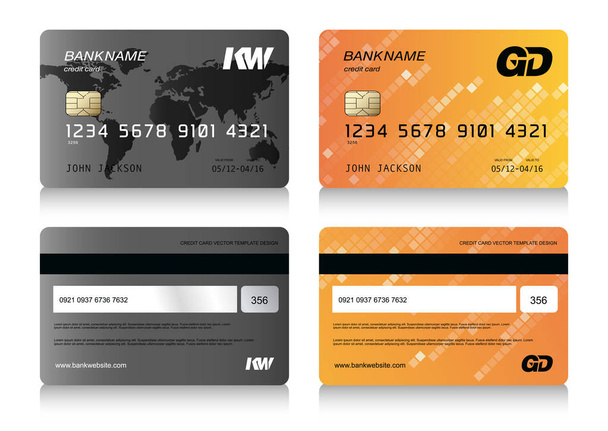 Szablon karty kredytowej banku - Wektor, obraz