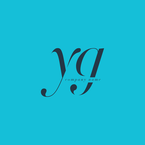 YG italik ortak harf Logo  - Vektör, Görsel