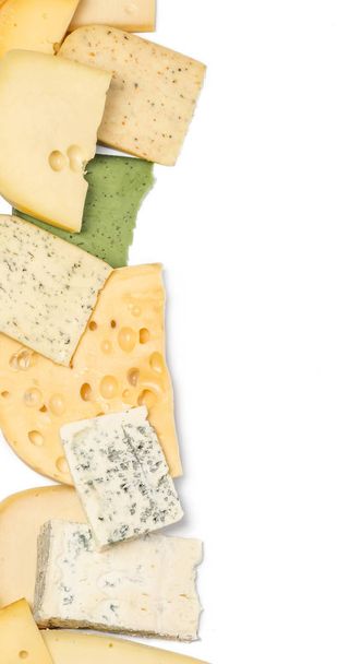 Distintos tipos de quesos aislados
 - Foto, imagen