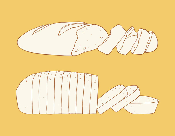 Dilimlenmiş ekmek loafs - Vektör, Görsel