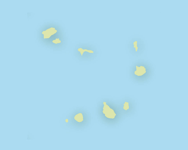 Mapa Wyspy Zielonego Przylądka z cienia - Wektor, obraz