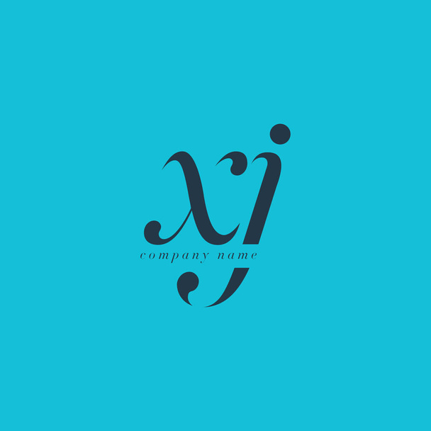 XJ italik ortak harf Logo  - Vektör, Görsel