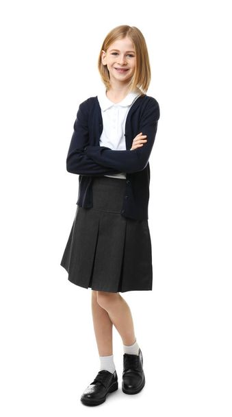 Cute girl in school uniform   - Фото, зображення