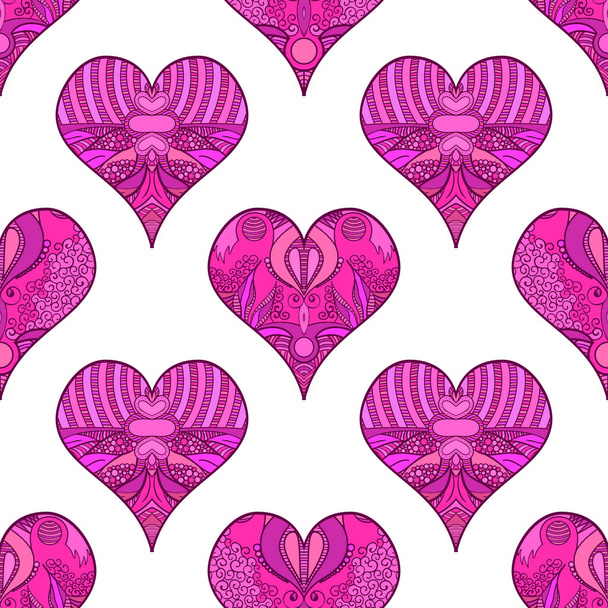 Decorative pattern with hearts - Vector, Image