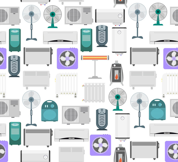 Heating Devices Background Pattern. Vector - Vecteur, image