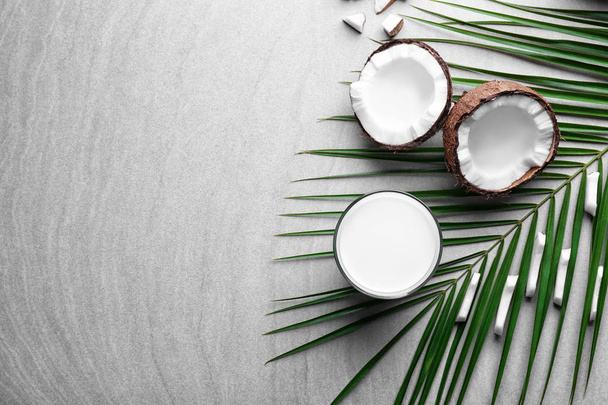 Composition with fresh coconut milk  - Fotó, kép