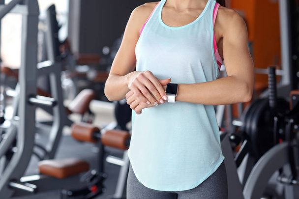 Young woman with fitness tracker  - Photo, Image
