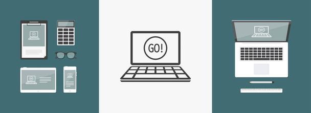 "GO!" page icon - Vector, Image