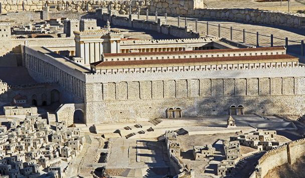 Modelo de la antigua Jerusalén Centrándose en el Monte del Templo
 - Foto, Imagen