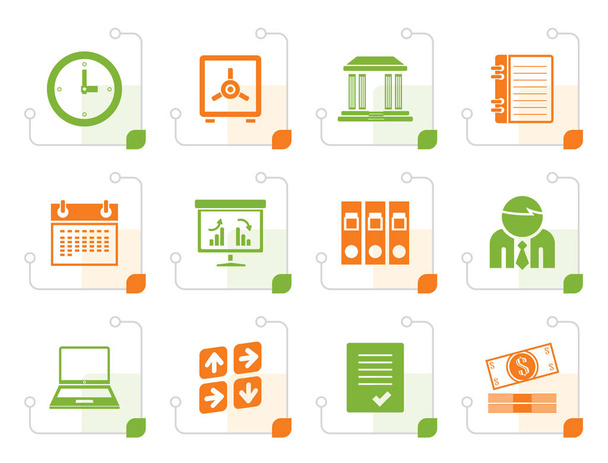 Stylized Business, finance and office icons  - Vecteur, image